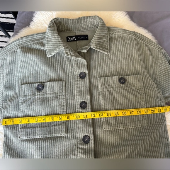 Zara Green Cordu Jacket Size XS - Picture 5 of 8